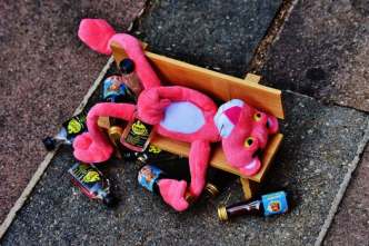 Drunk pink panther